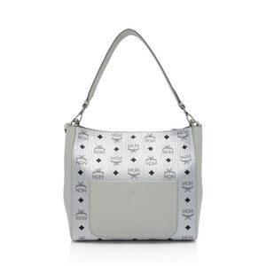 NWT MCM Metallic Visetos Leather Aren Medium Hobo
